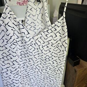 Banana Republic White and Black Patterned Dress